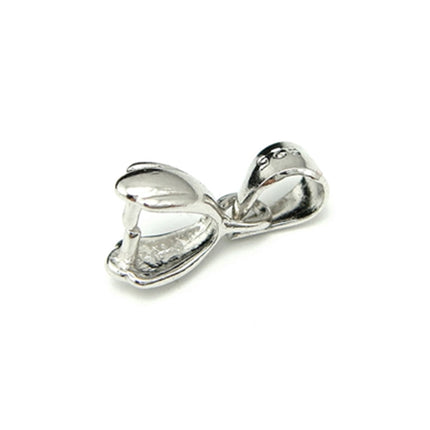 Flared Pinch Bail with Loop in Sterling Silver 13.9x6.4x3.9mm