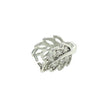 Leaf Pinch Bail with Cubic Zirconia Inlays in Sterling Silver 12.5x8x7.4mm