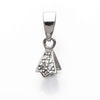 Fluted Pinch Bail with Cubic Zirconia Inlays in Sterling Silver 14x8x5mm