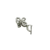 Flower Pinch Bail with Cubic Zirconia Inlays in Sterling Silver 18.6x6.5x2.7mm