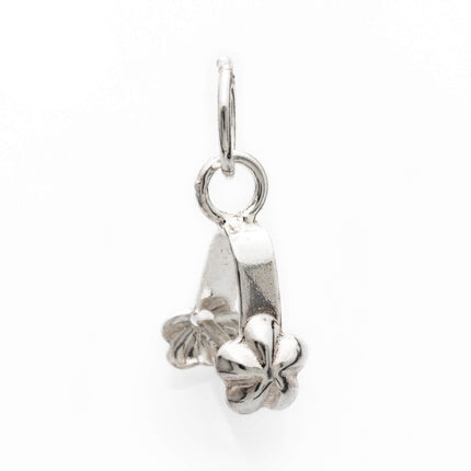 Floral Pinch Bail in Sterling Silver 14.3x5.6x4mm