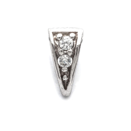 Loop Bail with Cubic Zirconia Inlays in Rhodium Plated Sterling Silver 7.2x3.7x4.8mm