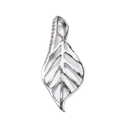 Leaf Pendant with Cup and Peg Mounting in Sterling Silver 9mm