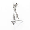 Pinch Bail with Cubic Zirconia Inlays in Sterling Silver 18.1x3mm