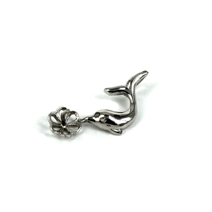 Dolphin Pendant with Cup and Peg Mounting in Sterling Silver 5mm