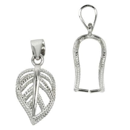 Open Leaf Pinch Bail in Sterling Silver