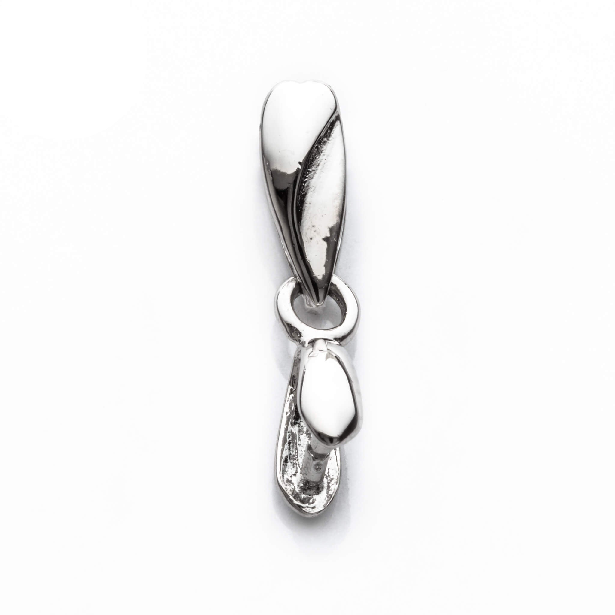 Pinch Bail with Loop Component in Sterling Silver 17x3mm