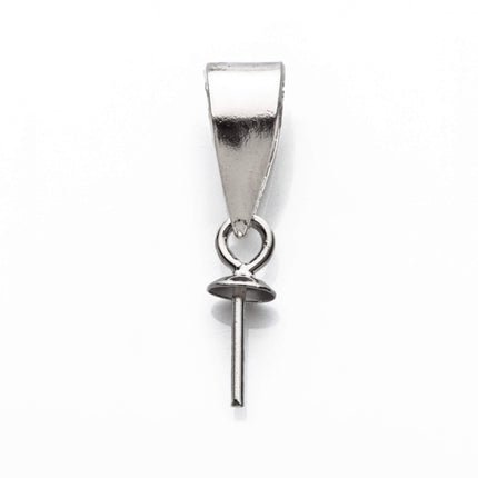 Bail with Cup & Peg Pearl Mounting in Sterling Silver - Various sizes