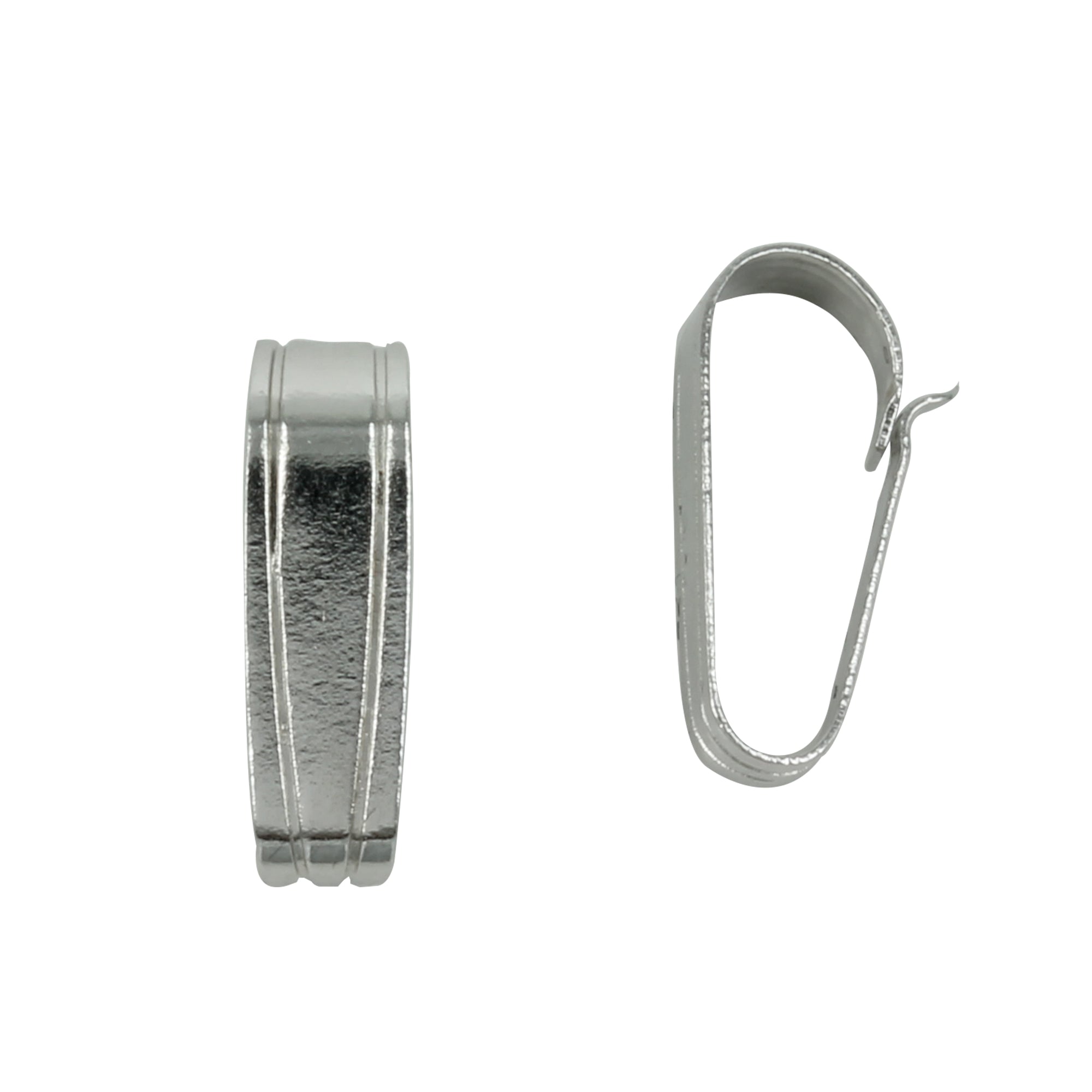 Snap-on Bail in Sterling Silver and Rhodium plated 14mm tall 14x4mm