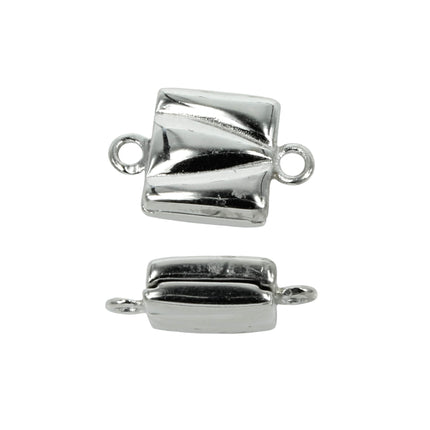 Square Magnetic Clasp in Sterling Silver 9x14.5mm