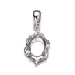 Oval Pendant with Oval Prong Mounting in Sterling Silver for 7.5x9.5mm stones