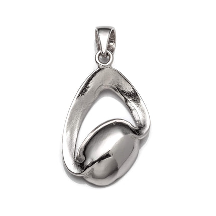 Unique Shape Pendant with Unique Shape Bezel Mounting and Bail in Sterling Silver 8x12mm