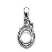 Pear Pendant with Cubic Zirconia Inlays and Oval Mounting and Bail in Sterling Silver 9x11mm