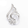 Swan Pendant with Cubic Zirconia Inlays and Cup and Peg Mounting in Sterling Silver 8mm