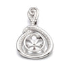 Pear Shape Pendant with Cubic Zirconia Inlays and Cup and Peg Mounting in Sterling Silver 9mm