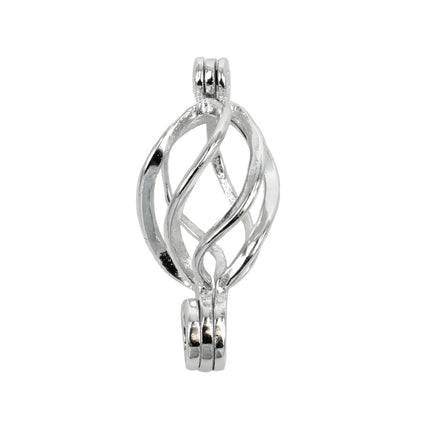 Spiral Cage Pendant with Incorporated Bail in Sterling Silver 8mm