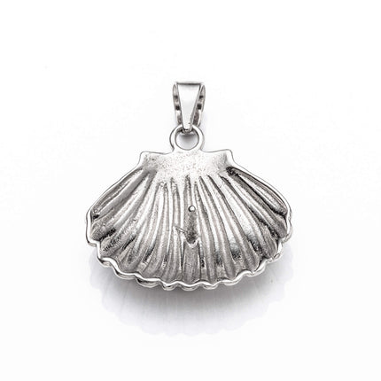 Sea Shell Pendant with Peg Mounting and Bail in Sterling Silver 10mm