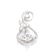 Pear Shape Pendant with Cubic Zirconia Inlays and Cup and Peg Mounting in Sterling Silver 6mm