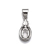 Drop Pendant with Oval Mounting and Bail in Sterling Silver for 6x8mm Stones