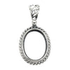 Twisty Framed Oval Pendant with Soldered Loop and Bail in Sterling Silver 15x20mm