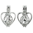 Kissing Couple Cage Pendant with Incorporated Bail in Sterling Silver 8mm