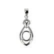 Teardrop Pendant with Oval Mounting and Bail in Sterling Silver 7x8mm