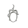 Oval Flourish Topped Pendant Setting Oval Prongs Mounting including Bail in Sterling Silver 8x10mm