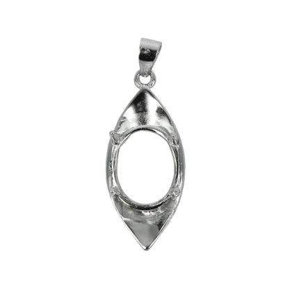 Biconvex Pendant in Sterling Silver 8x10mm