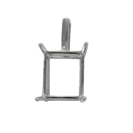 Classic Rectangle Pendant in Sterling Silver 10x12mm