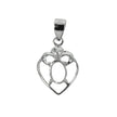 Decorated Heart Oval Pendant in Sterling Silver 4x6mm