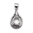 Pear Pendant with Oval Mounting and Bail in Sterling Silver 7x9mm