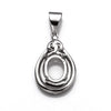 Pear Pendant with Oval Mounting and Bail in Sterling Silver 7x9mm