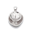 Sea Shells Pendant with Cubic Zirconia Inlays and Cup and Peg Mounting and Bail in Sterling Silver 7mm