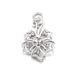 Floral Pendant with Cubic Zirconia Inlays and Cup and Peg Mounting and Bail in Sterling Silver 6mm