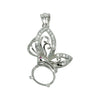 Butterfly Pendant in Sterling Silver with CZ's for 8x10mm Stones