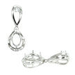 Mirrored Drops Pendant in Sterling Silver for 6x8mm Stones