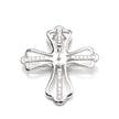 Cross Pendant with Cubic Zirconia Inlays and Peg Mounting in Sterling Silver 6mm