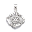 Floral Pendant with Cubic Zirconia Inlays and Cup and Peg Mounting and Bail in Sterling Silver 6mm