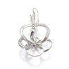 Floral Pendant with Cubic Zirconia Inlays and Cup and Peg Mounting in Sterling Silver 10mm