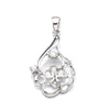 Pendant with Cubic Zirconia Inlays and Cup and Peg Mounting and Bail in Sterling Silver 6mm