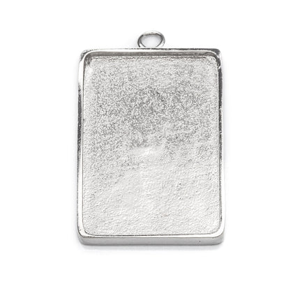 Rectangular Pendant with Rectangular Bezel Mounting in Sterling Silver 16x24mm