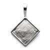 Rectangular Pendant Setting with Diamond Bezel Mounting including Bail in Sterling Silver 15x15mm