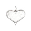 Heart Pendant with Heart Bezel Mounting in Sterling Silver 12x21mm