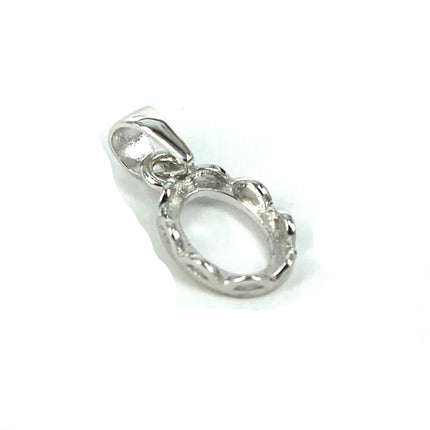 ndant with Oval Bezel Mounting and Bail in Sterling Silver 5x7mm
