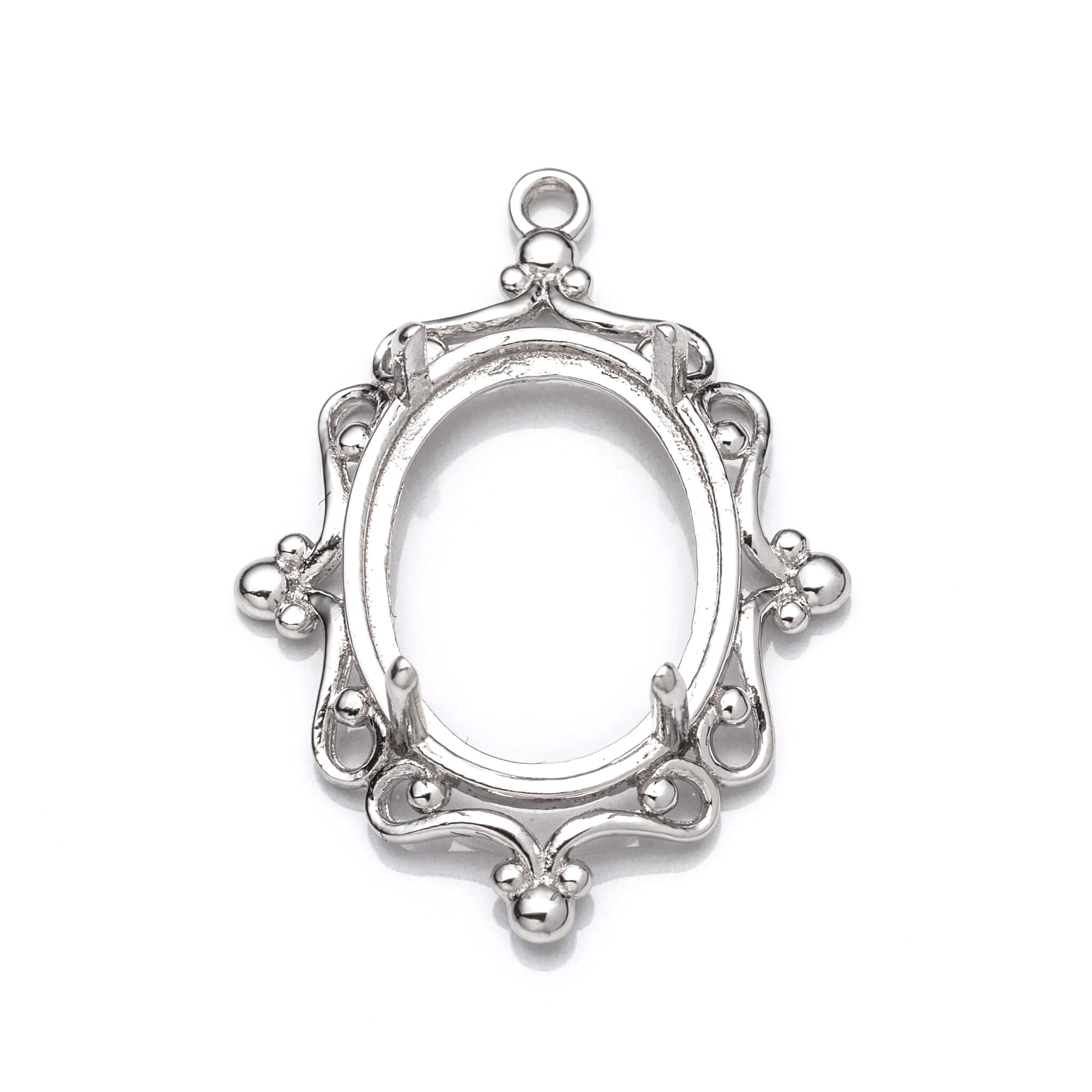 Pendant with Oval Mounting in Sterling Silver 12x16mm