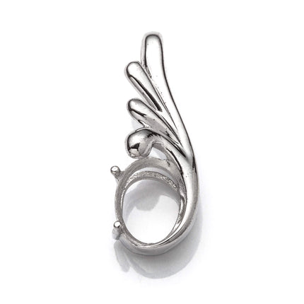 Swirl Pendant with Oval Mounting in Sterling Silver 7x9mm