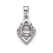 Diamond Pendant with Oval Mounting and Bail in Sterling Silver 5x7mm