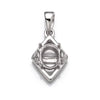 Diamond Pendant with Oval Mounting and Bail in Sterling Silver 5x7mm