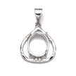 Pear Pendant with Oval Mounting and Bail in Sterling Silver 7x9mm