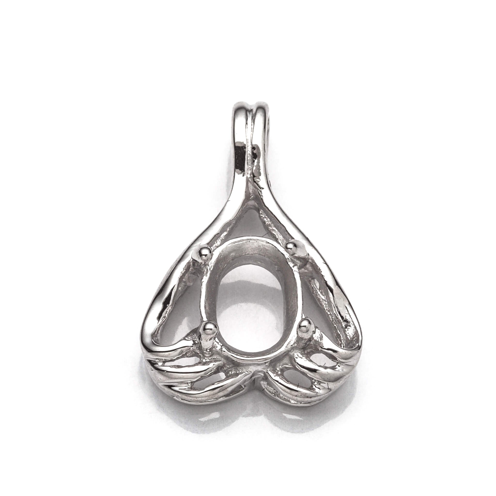 Hands Pendant with Oval Mounting in Sterling Silver 5x7mm